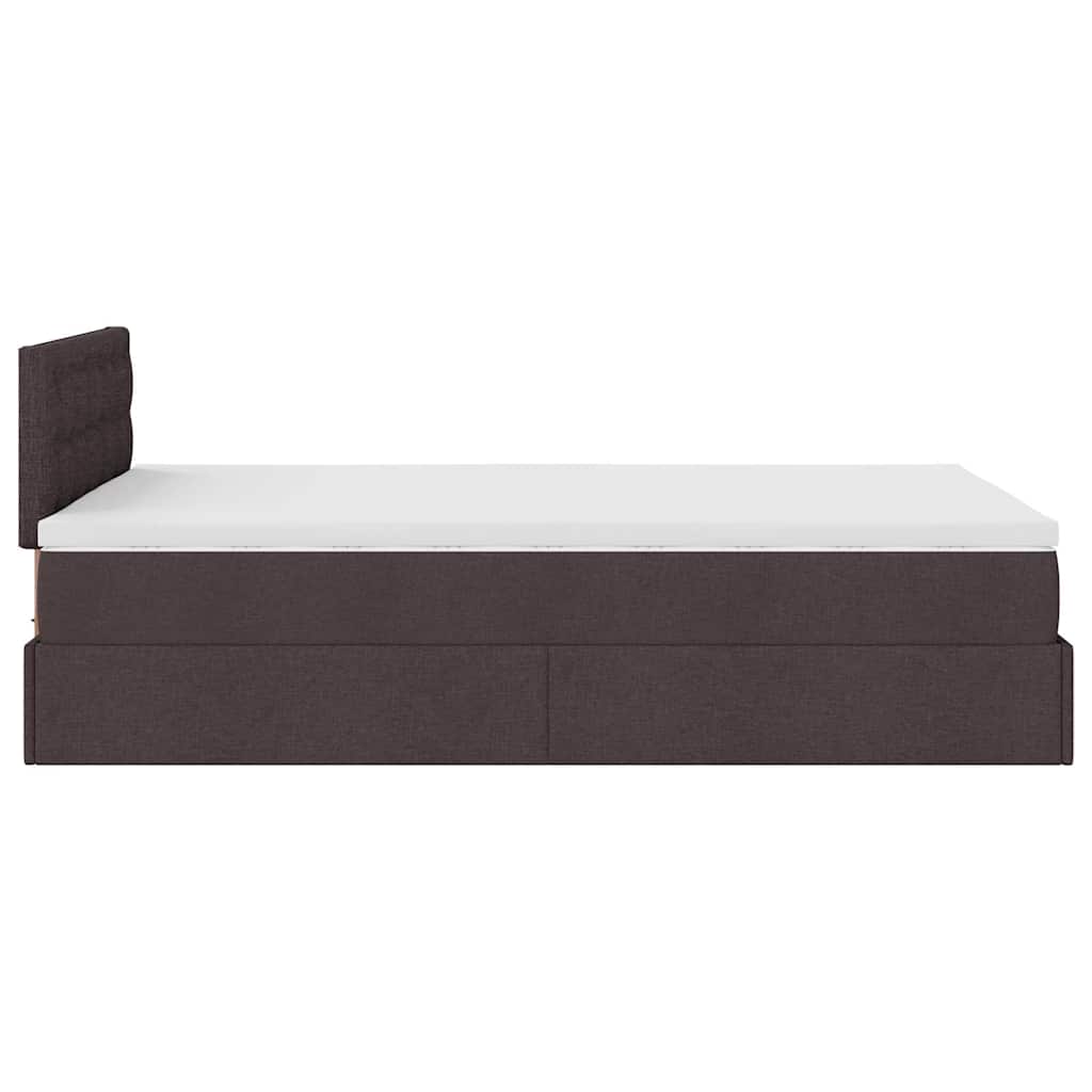 Ottoman bed met matras en LED's 120x190 cm stof donkerbruin
