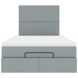 Ottoman bed met matras 120x190 cm stof lichtgrijs