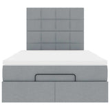Ottoman bed met matras 120x190 cm stof lichtgrijs
