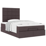 Ottoman bed met matras 120x190 cm stof donkerbruin