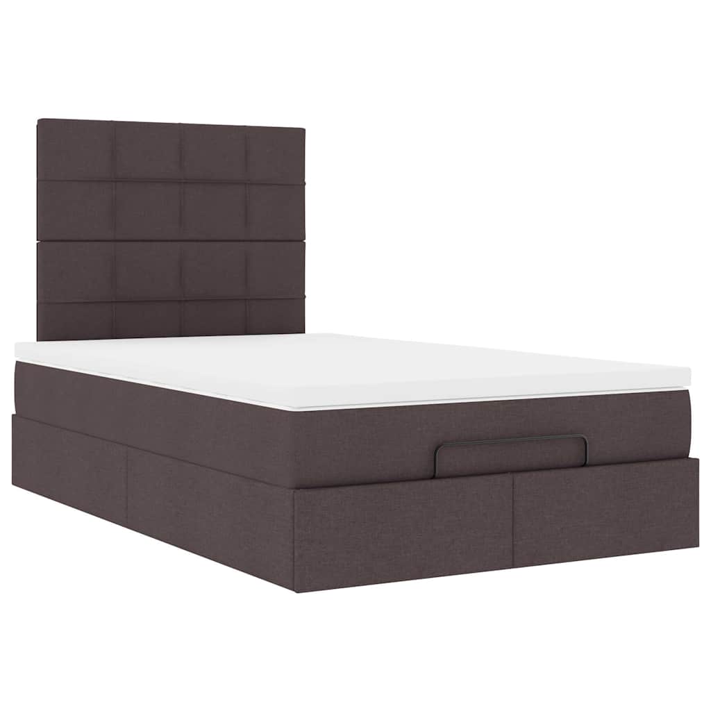 Ottoman bed met matras 120x190 cm stof donkerbruin