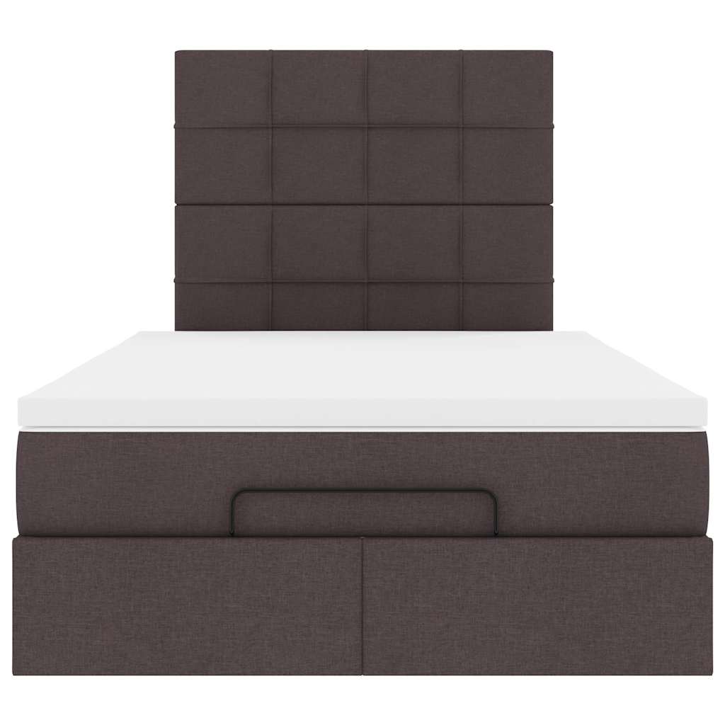 Ottoman bed met matras 120x190 cm stof donkerbruin