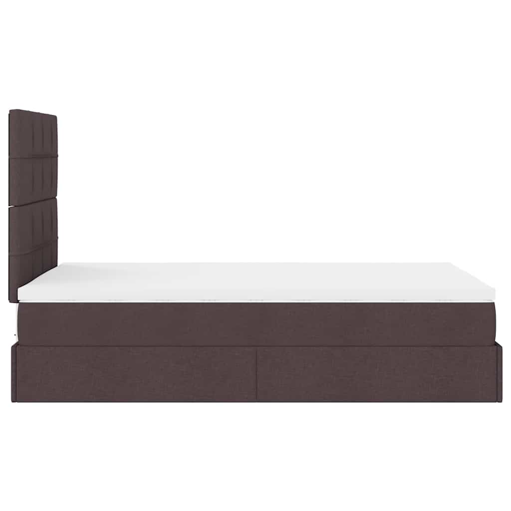 Ottoman bed met matras 120x190 cm stof donkerbruin