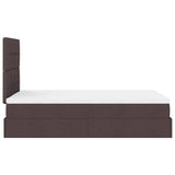 Ottoman bed met matras 120x190 cm stof donkerbruin