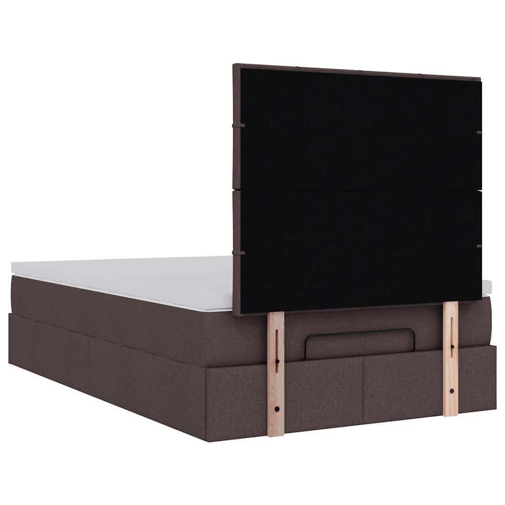 Ottoman bed met matras 120x190 cm stof donkerbruin