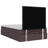 Ottoman bed met matras 120x190 cm stof donkerbruin