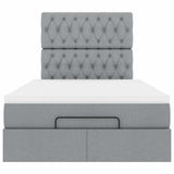 Ottoman bed met matras 120x190 cm stof lichtgrijs