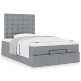 Ottoman bed met matras 120x190 cm stof lichtgrijs