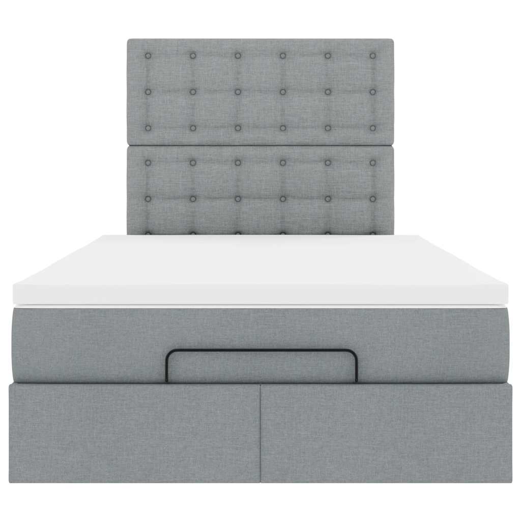 Ottoman bed met matras 120x190 cm stof lichtgrijs