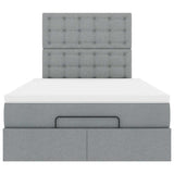 Ottoman bed met matras 120x190 cm stof lichtgrijs