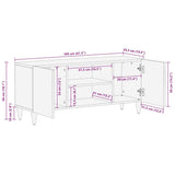 Tv-meubel 105x33,5x46 cm massief mangohout