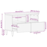 Tv-meubel 70x33,5x46 cm massief mangohout