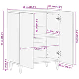 Dressoir 60x33,5x75 cm massief mangohout