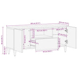 Tv-meubel 105x33,5x46 cm massief mangohout