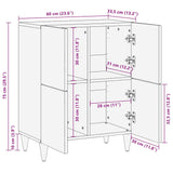 Dressoir 60x33,5x75 cm massief mangohout