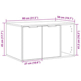 Kattenbakkast 80x50x45 cm bewerkt hout wit