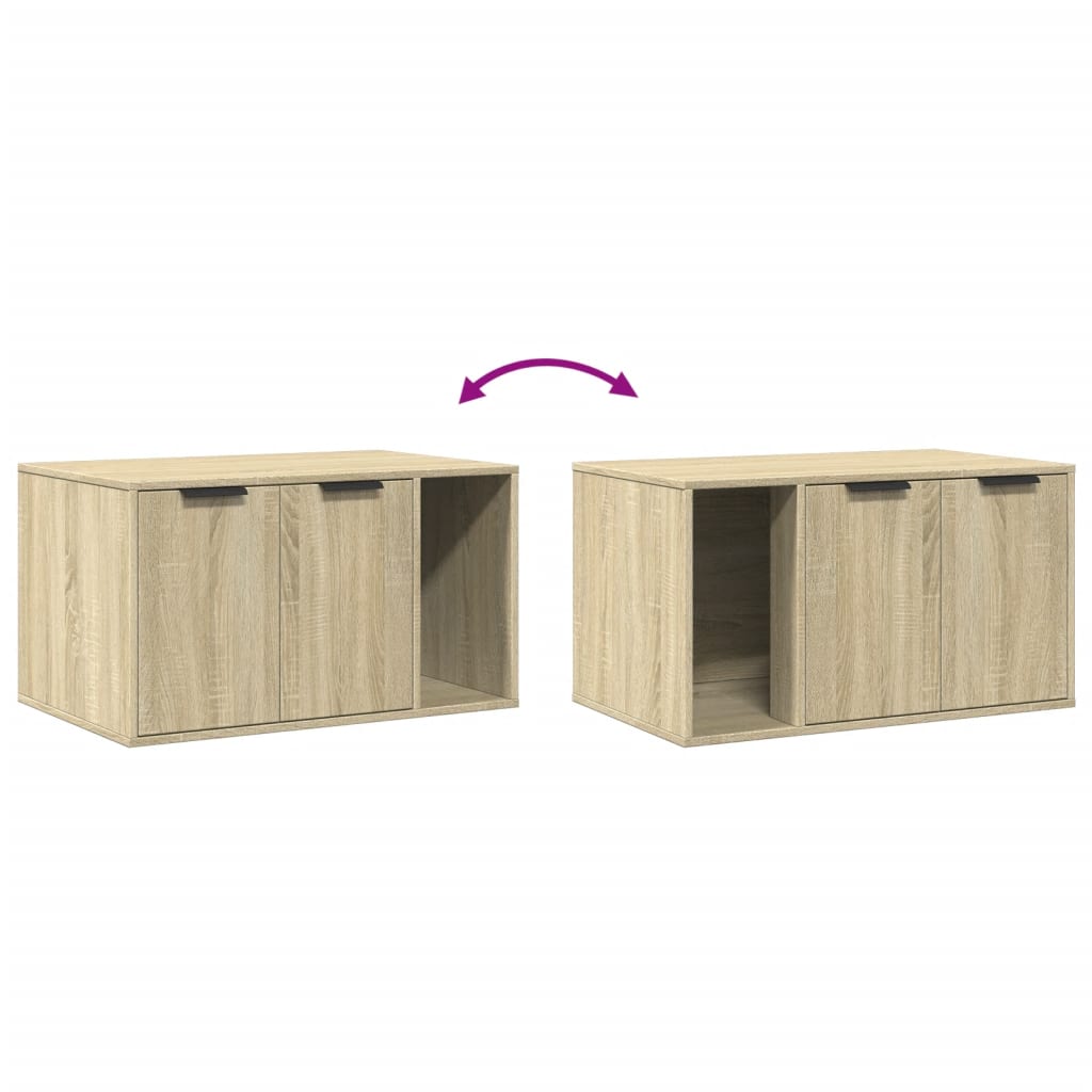 Kattenbakkast 80x50x45 cm bewerkt hout sonoma eikenkleurig