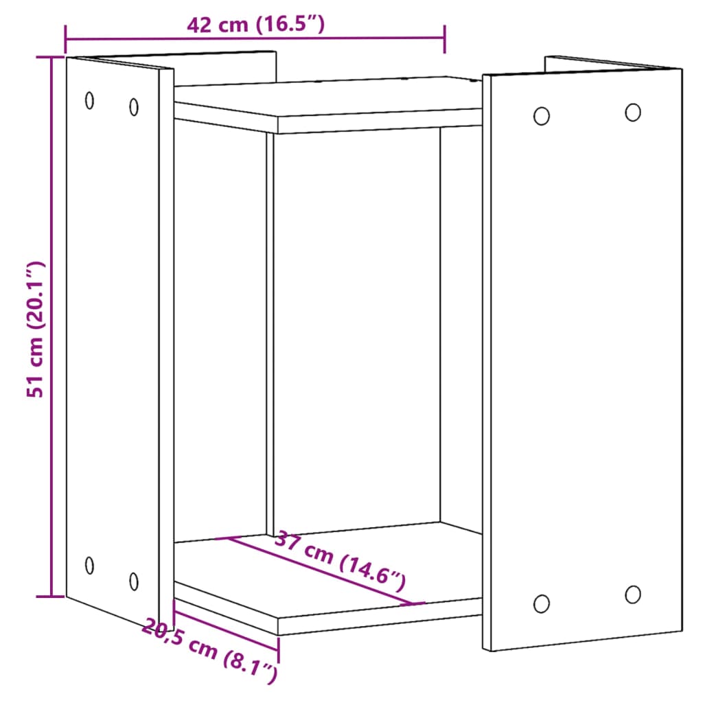 Kattenbakkast 42x42x51 cm bewerkt hout sonoma eikenkleurig - AllerleiShop