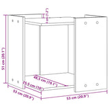 Kattenbakkast 53x53x51 cm bewerkt hout zwart - AllerleiShop