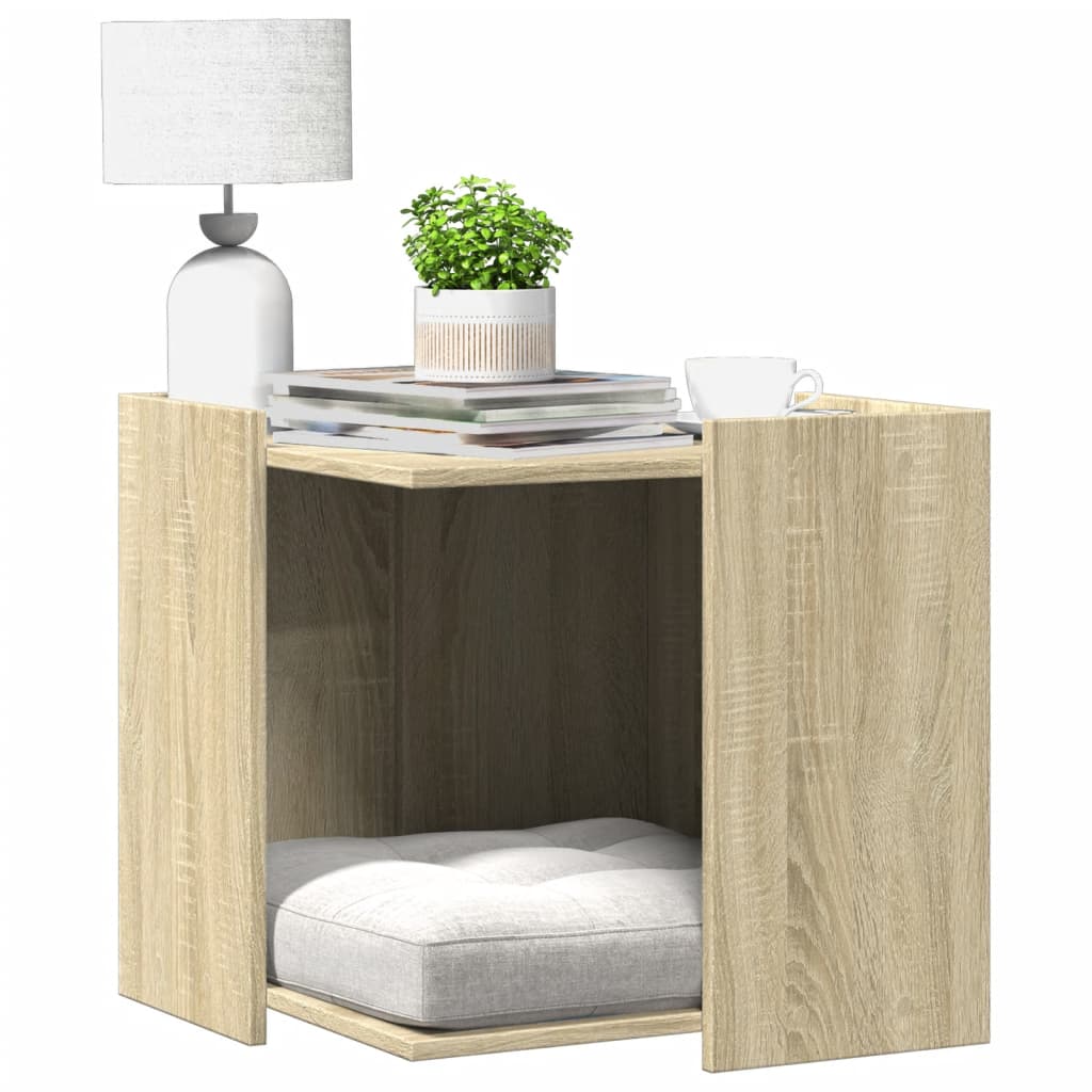 Kattenbakkast 53x53x51 cm bewerkt hout sonoma eikenkleurig - AllerleiShop