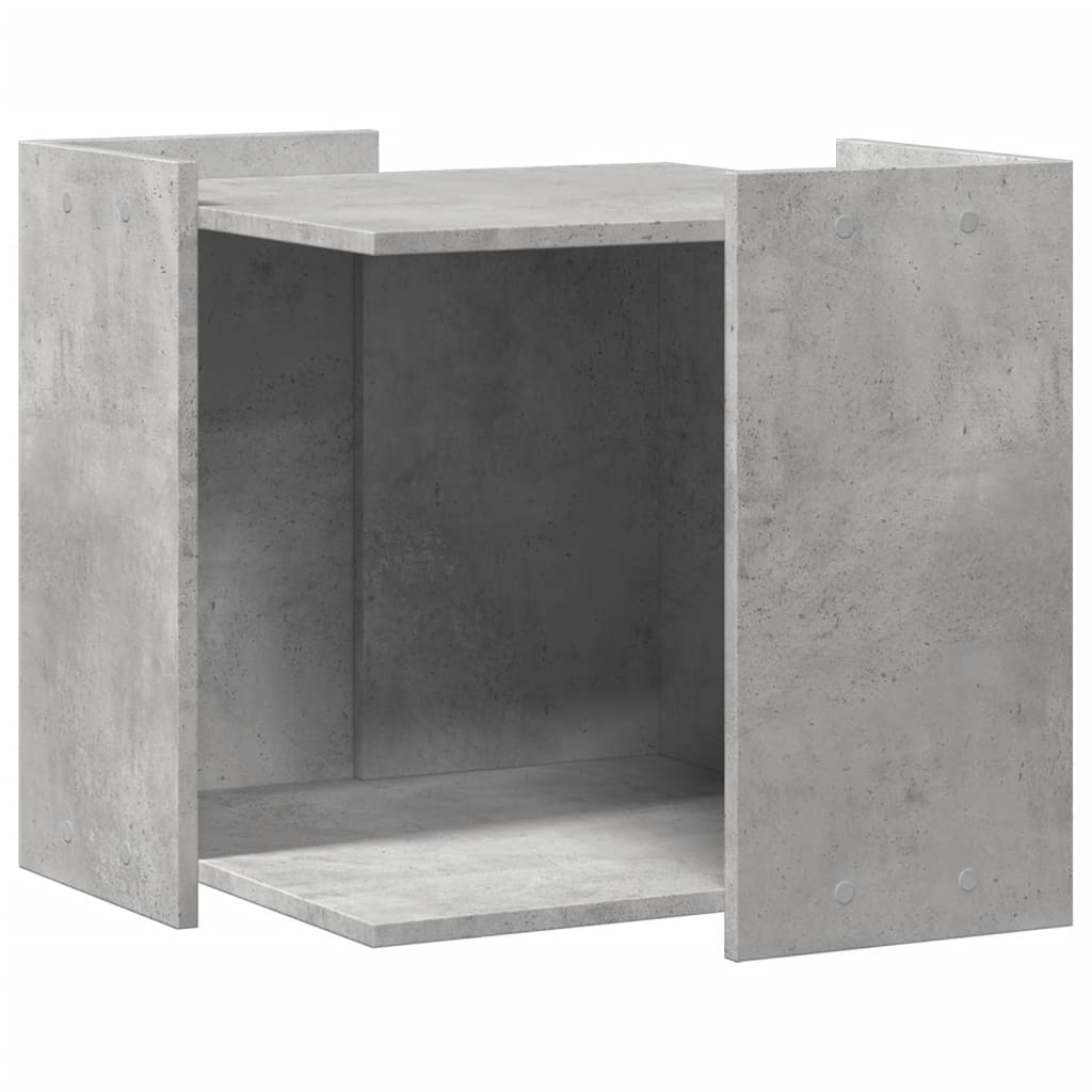 Kattenbakkast 53x53x51 cm bewerkt hout betongrijs - AllerleiShop