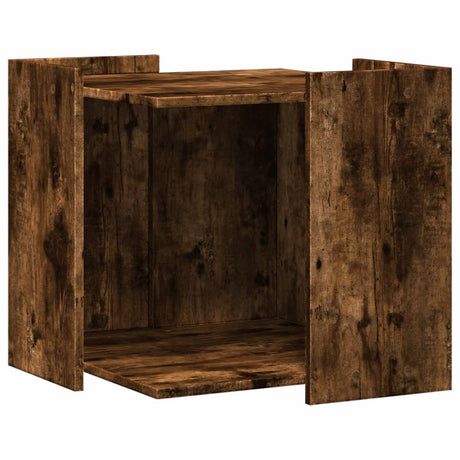 Kattenbakkast 53x53x51 cm bewerkt hout gerookt eikenkleurig - AllerleiShop