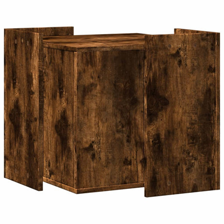 Kattenbakkast 53x53x51 cm bewerkt hout gerookt eikenkleurig - AllerleiShop