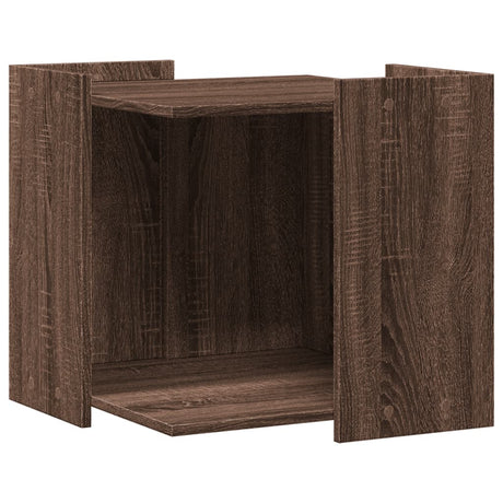 Kattenbakkast 53x53x51 cm bewerkt hout bruin eikenkleurig - AllerleiShop