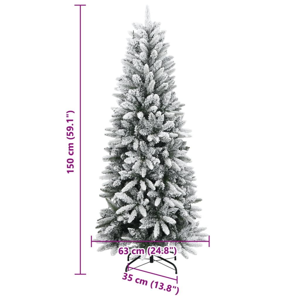 Kunstkerstboom met 150 LED's en sneeuw 150 cm - AllerleiShop