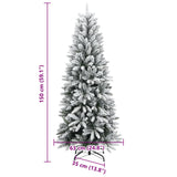 Kunstkerstboom met 150 LED's en sneeuw 150 cm - AllerleiShop