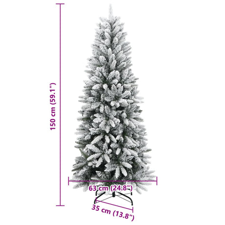 Kunstkerstboom met 150 LED's en sneeuw 150 cm - AllerleiShop