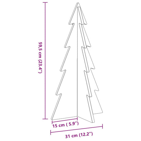 Kerstdecoratie kerstboom 59,5 cm massief grenenhout - AllerleiShop