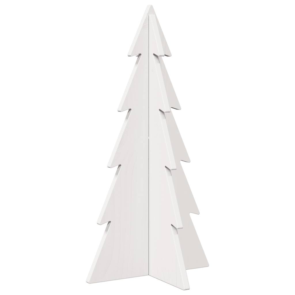 Kerstdecoratie kerstboom 59,5 cm massief grenenhout wit - AllerleiShop