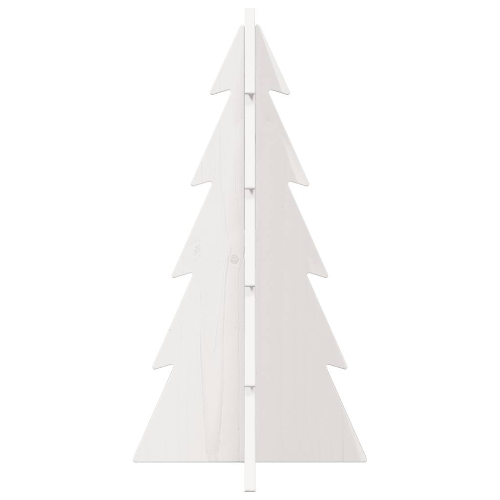 Kerstdecoratie kerstboom 59,5 cm massief grenenhout wit - AllerleiShop