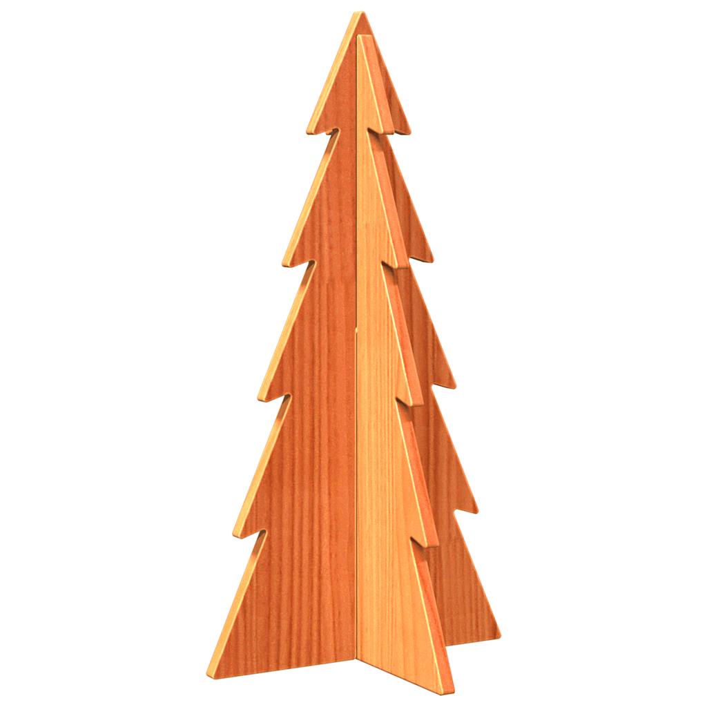 Kerstdecoratie kerstboom 59,5 cm massief grenenhout wasbruin - AllerleiShop