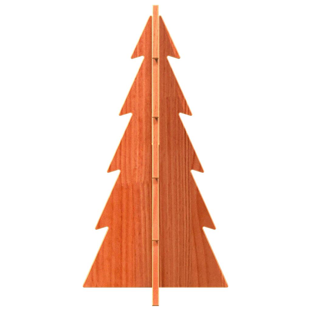 Kerstdecoratie kerstboom 59,5 cm massief grenenhout wasbruin - AllerleiShop