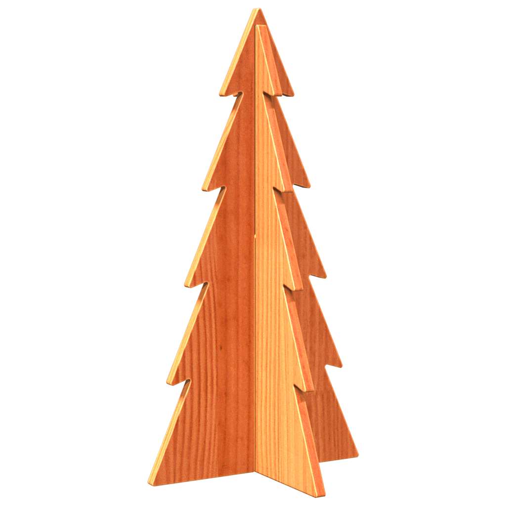 Kerstdecoratie kerstboom 59,5 cm massief grenenhout wasbruin - AllerleiShop