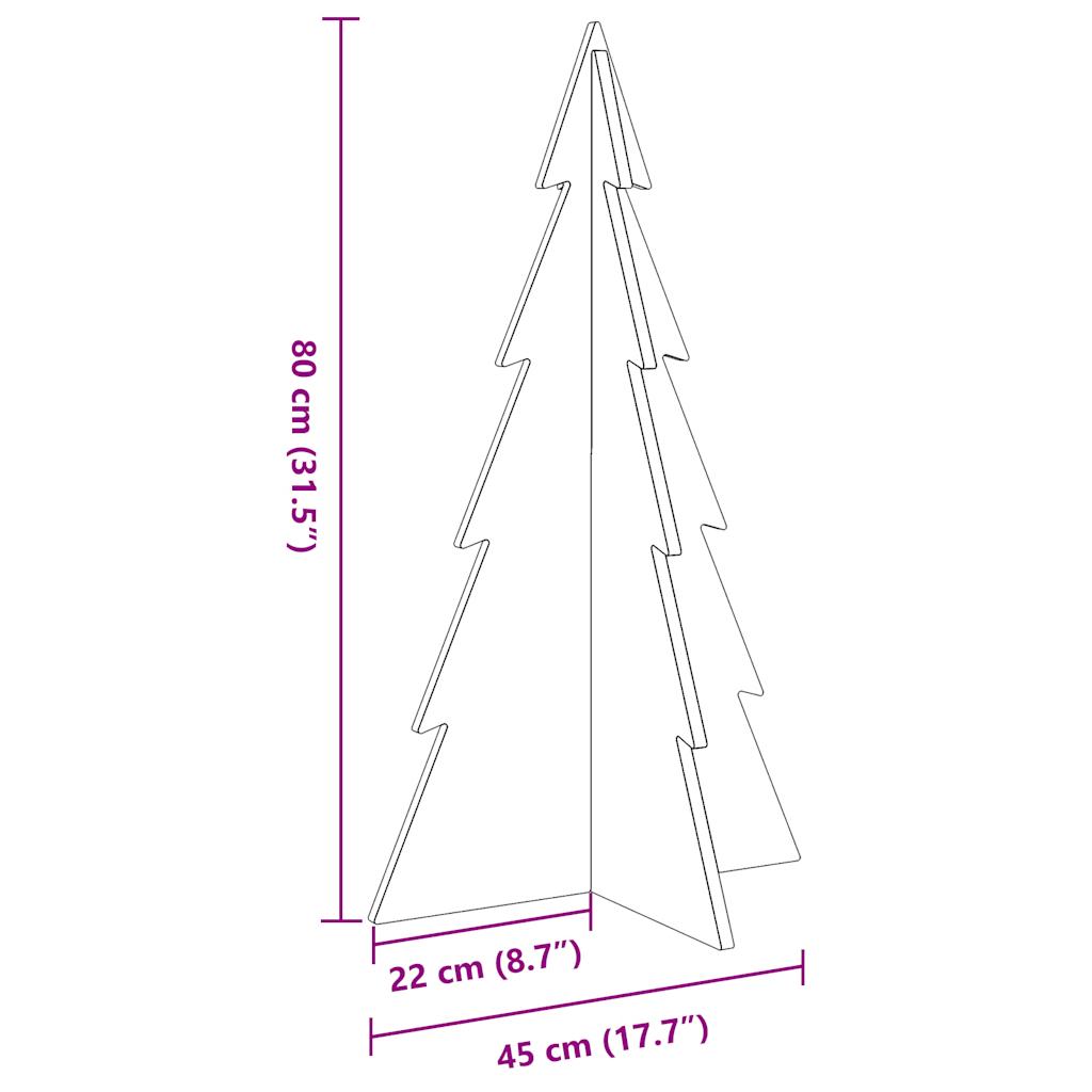 Kerstdecoratie kerstboom 80 cm massief grenenhout wit - AllerleiShop