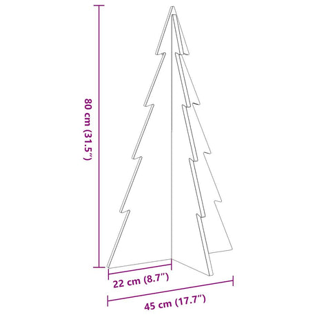 Kerstdecoratie kerstboom 80 cm massief grenenhout wit - AllerleiShop