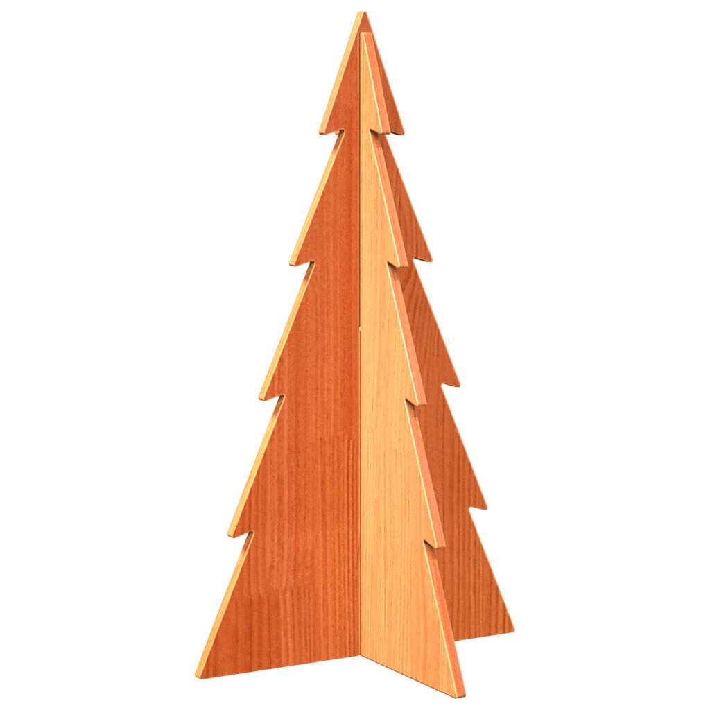 Kerstdecoratie kerstboom 80 cm massief grenenhout wasbruin - AllerleiShop