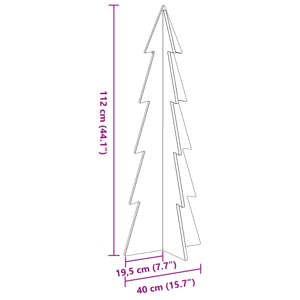 Kerstdecoratie kerstboom 112 cm massief grenenhout - AllerleiShop