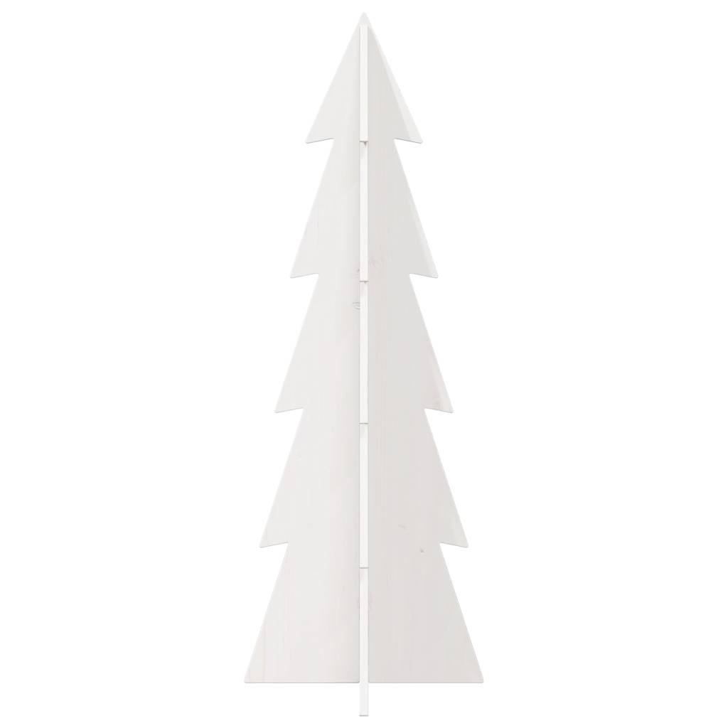 Kerstdecoratie kerstboom 112 cm massief grenenhout wit - AllerleiShop