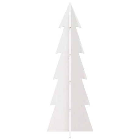 Kerstdecoratie kerstboom 112 cm massief grenenhout wit - AllerleiShop