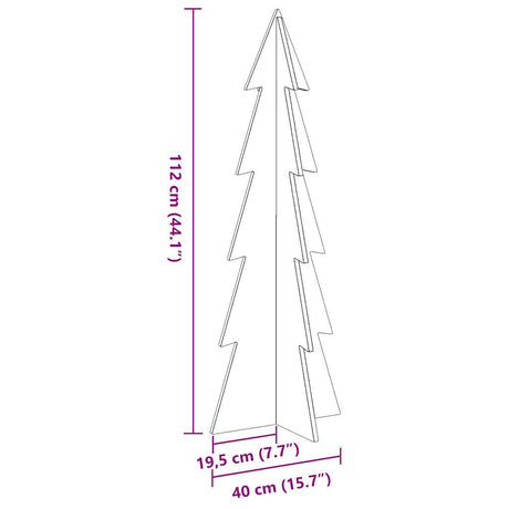 Kerstdecoratie kerstboom 112 cm massief grenenhout wit - AllerleiShop