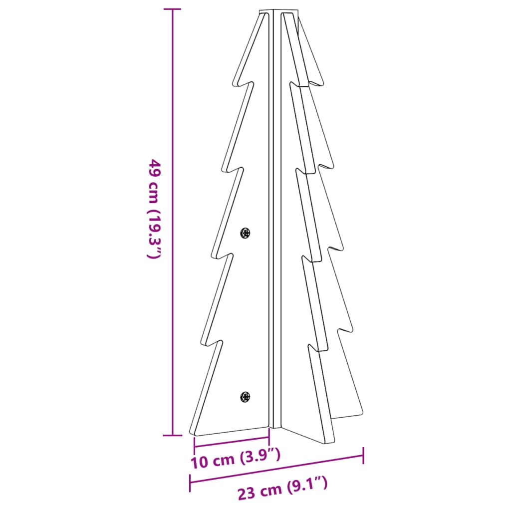 Kerstdecoratie kerstboom 49 cm massief grenenhout - AllerleiShop