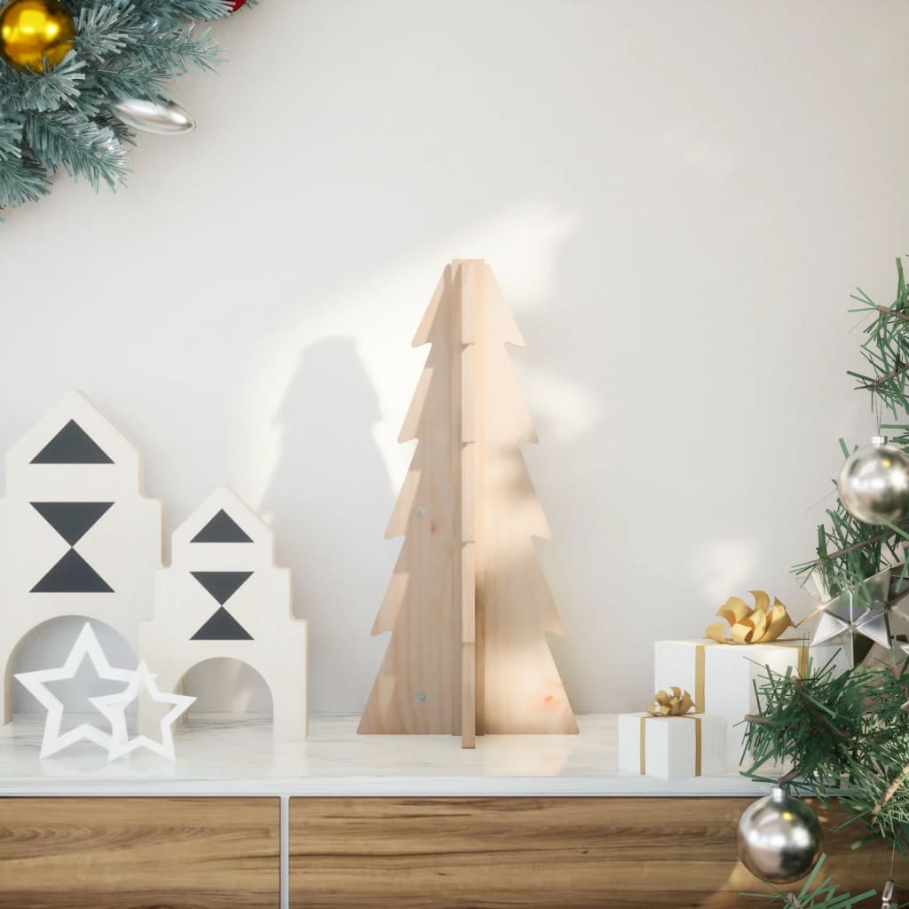 Kerstdecoratie kerstboom 49 cm massief grenenhout - AllerleiShop