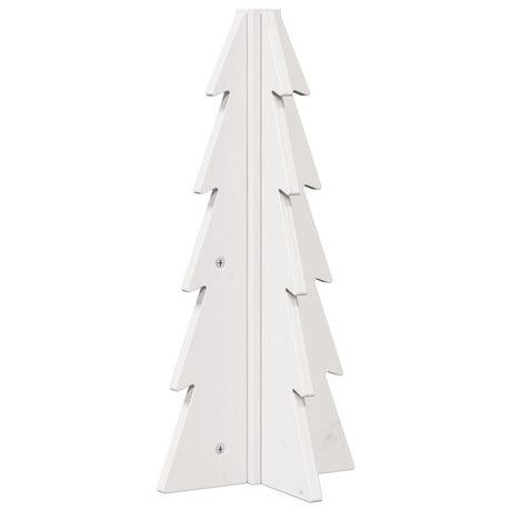 Kerstdecoratie kerstboom 49 cm massief grenenhout wit - AllerleiShop