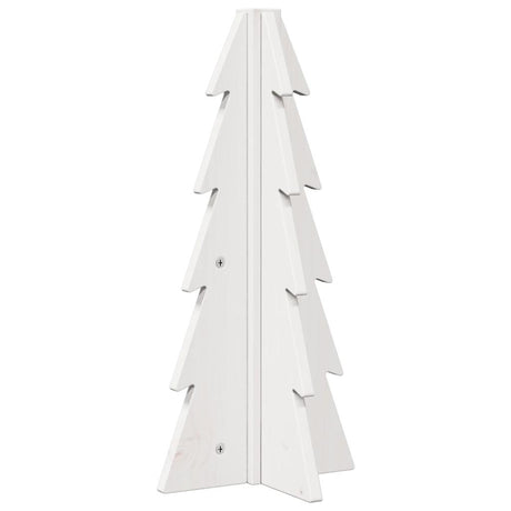 Kerstdecoratie kerstboom 49 cm massief grenenhout wit - AllerleiShop