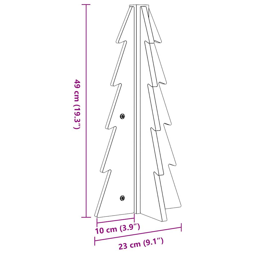 Kerstdecoratie kerstboom 49 cm massief grenenhout wit - AllerleiShop