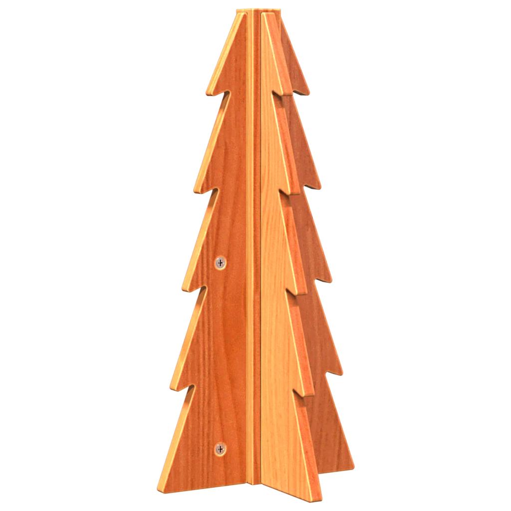 Kerstdecoratie kerstboom 49 cm massief grenenhout wasbruin - AllerleiShop